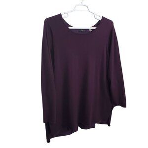 Tahari Woman 2X Top Light Knit Tunic Stretch Rayon Blend Casual Chic Minimalist